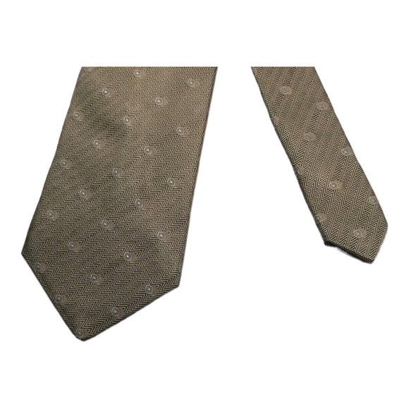 SULKA Beige Geometric Silk Tie Made In France 60"/3".3/4 EX COND - Picture 3 of 7